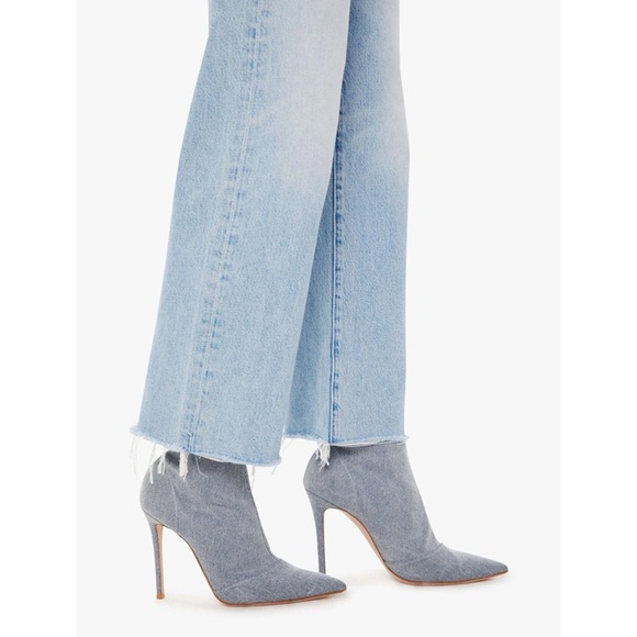 New MOTHER Superior The Rambler Zip Ankle Fray Jeans in Light Blue With The Band - Picture 13 of 15